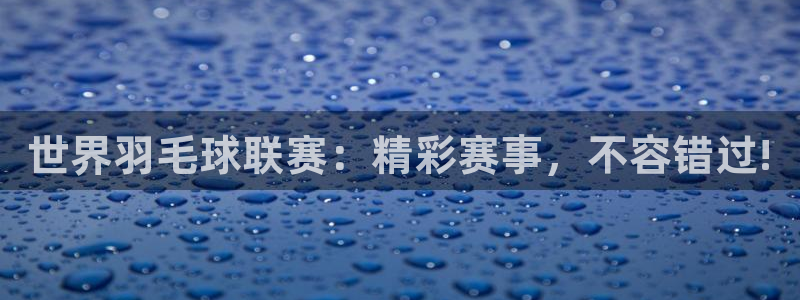 黑白体育nba在线直播：世界羽毛球联赛：精彩赛事，不容错过!